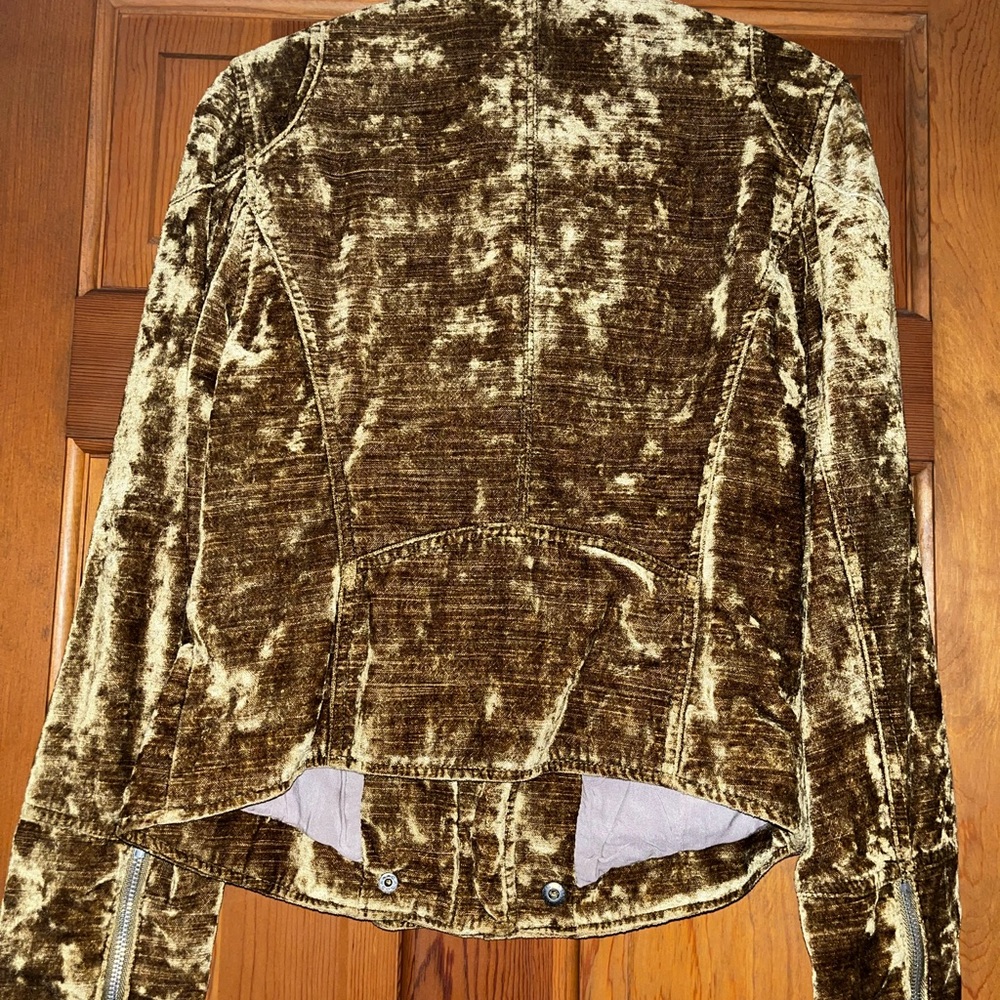 NWT Free People Crushed Velvet MOTO “Warm Tonacco” Jacket S Small - Picture 2 of 3
